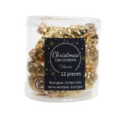 Decoris Dennenappel glas mix licht goud