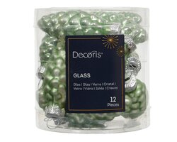 Decoris Dennenappel glas mix matcha green dia2.5cm x H.6cm - afbeelding 1
