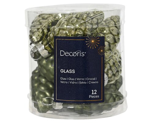 Decoris Dennenappel glas mix rosemarijn dia2.5cm x H.6cm - afbeelding 1