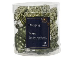 Decoris Dennenappel glas mix rosemarijn dia2.5cm x H.6cm - afbeelding 1