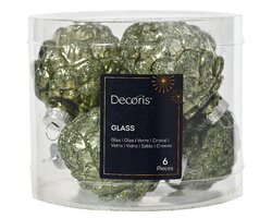 Decoris Dennenappel glas mix rosemarijn dia5cm x H.7cm - afbeelding 1
