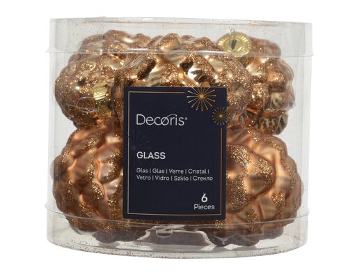 Decoris Dennenappel glas sh-mt gl mix - afbeelding 1