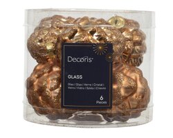 Decoris Dennenappel glas sh-mt gl mix - afbeelding 1