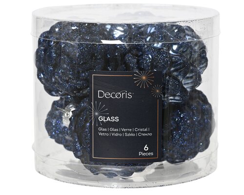 Decoris Dennenappel glas shiny-matt glitter mix - afbeelding 1
