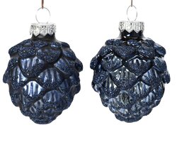 Decoris Dennenappel glas shiny-matt glitter mix - afbeelding 2