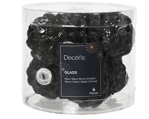 Decoris Dennenappel glas shiny-matt glitter mix - afbeelding 1