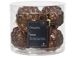 Decoris Dennenappel glas shiny-matt glitter mix - afbeelding 1