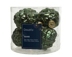 Decoris Dennenappel glas shiny,matt glitter mix - afbeelding 1