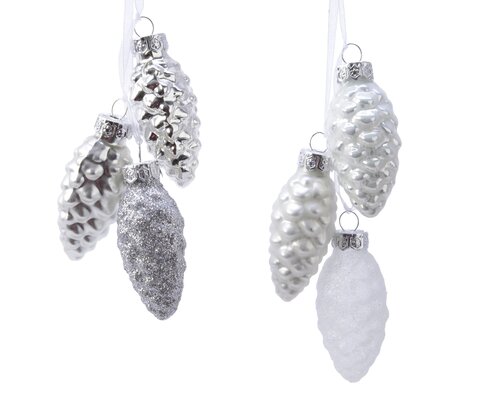 Decoris Dennenappel glas shiny,matt,glitter mix - afbeelding 1