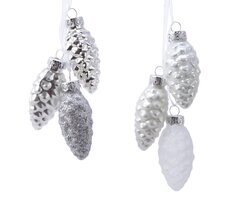 Decoris Dennenappel glas shiny,matt,glitter mix - afbeelding 1
