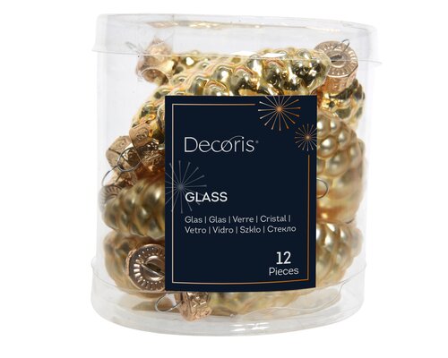 Decoris Dennenappel glas shiny,matt mix - afbeelding 1