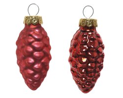Decoris Dennenappel glas shiny,matt mix - afbeelding 2