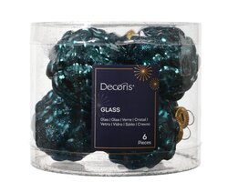 Decoris Dennenappel glas shiny - matt mix - afbeelding 1