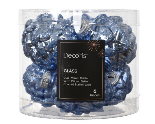 Decoris Dennenappel glas shiny - matt mix - afbeelding 1
