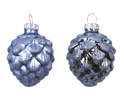 Decoris Dennenappel glas shiny - matt mix - afbeelding 2