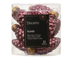 Decoris Dennenappel glas shiny - matt mix - afbeelding 1