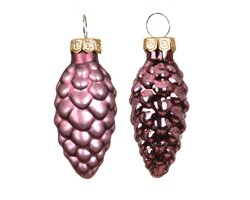 Decoris Dennenappel glas shiny - matt mix - afbeelding 2