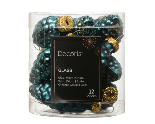 Decoris Dennenappel glas shiny - matt mix - afbeelding 1