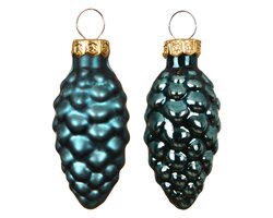 Decoris Dennenappel glas shiny - matt mix - afbeelding 2