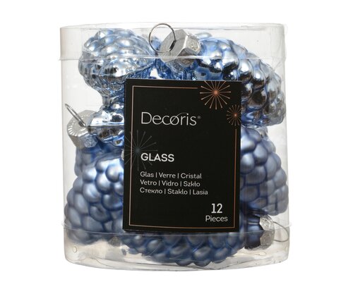 Decoris Dennenappel glas shiny - matt mix - afbeelding 1
