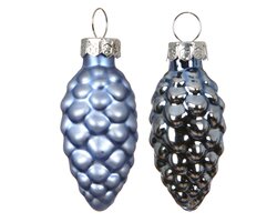 Decoris Dennenappel glas shiny - matt mix - afbeelding 2