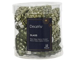 Decoris Dennenappel glas shiny, matt mix - afbeelding 1
