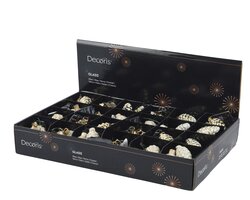 Decoris Dennenappel op draad glas shiny/enamel w gltter 2col ass - afbeelding 2