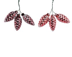 Decoris Dennenappel op draad glas shiny w glitter 2col ass - afbeelding 1