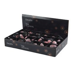 Decoris Dennenappel op draad glas shiny w glitter 2col ass - afbeelding 2