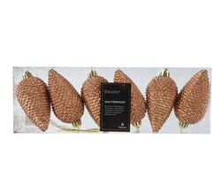 Decoris Dennenappel polystyreen glitter - afbeelding 1