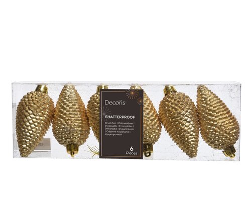 Decoris Dennenappel polystyreen glitter - afbeelding 1