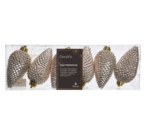 Decoris Dennenappel polystyreen glitter - afbeelding 1