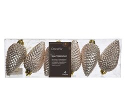 Decoris Dennenappel polystyreen glitter - afbeelding 1