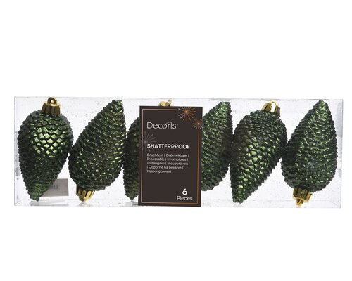 Decoris Dennenappel polystyreen glitter - afbeelding 1