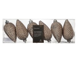 Decoris Dennenappel polystyreen glitter - afbeelding 1