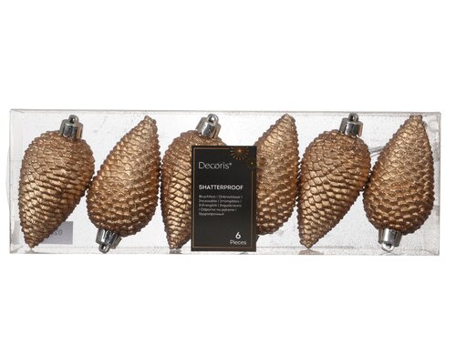 Decoris Dennenappel polystyreen glitter - afbeelding 1