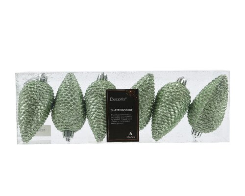 Decoris Dennenappel polystyreen matcha green dia4.5cm x H.8cm - afbeelding 1