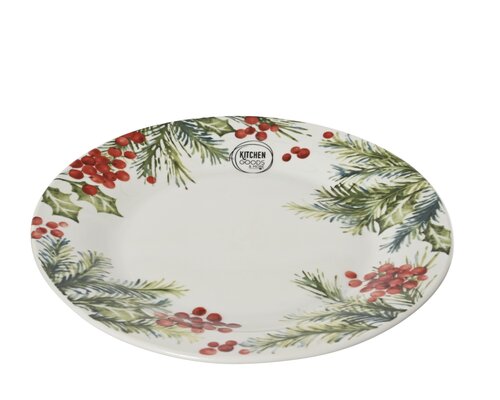 Decoris Dinerbord porselein round decal leaf and berry pattern fsc mix 100%
