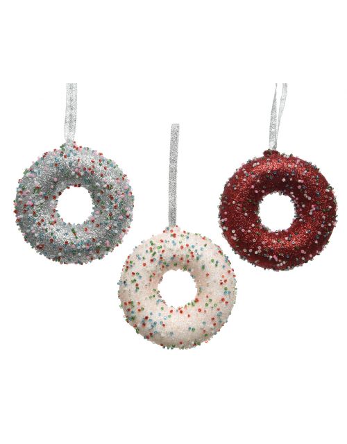 Decoris Donut foam glitter, multo colour beads 3kl.ass - afbeelding 1