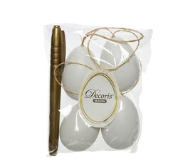 DECORIS Ei foam d4h6cm wit 4st