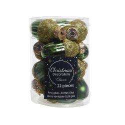 Decoris Eikel glas mix dennengroen