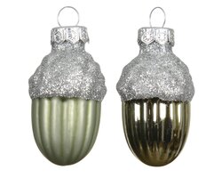 Decoris Eikel glas sh-extra mt silver glitter mix - afbeelding 2