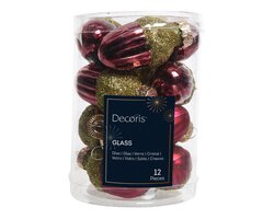 Decoris Eikel glas shiny,matt gold glitter mix - afbeelding 1