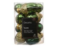 Decoris Eikel glas shiny,matt gold glitter mix - afbeelding 1