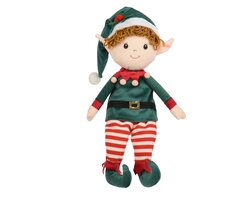 Decoris Elf polyester sitting with legs styrofoam hard body