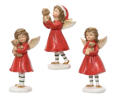 Decoris Engel polyresin standing 3ass