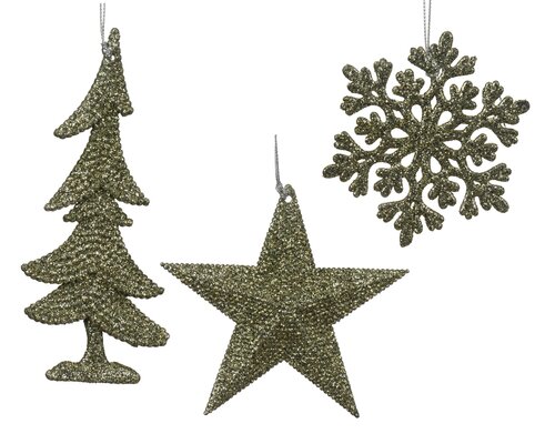 Decoris Figuren plastic glitter 3ass - afbeelding 1