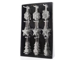 Decoris Figuren plastic glitter plastic glitter hanger 3ass - afbeelding 2