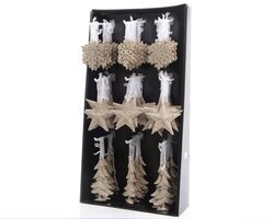 Decoris Figuren plastic glitter plastic glitter hanger 3ass - afbeelding 2