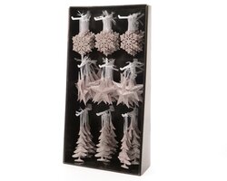Decoris Figuren plastic glitter plastic glitter hanger 3ass - afbeelding 2